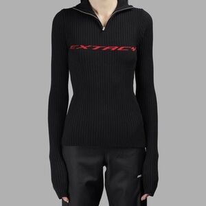 MISBHV “Extacy” Black Ribbed Turtleneck Sweater